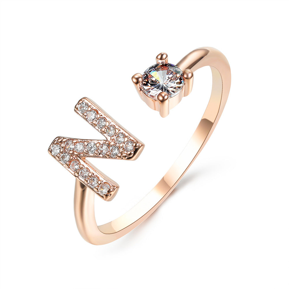 Noxypera Adjustable 26 Initial Letter Ring