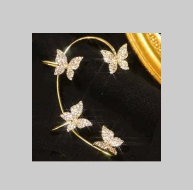Noxypera Butterfly Ear Clip And Ear Hook Earrings