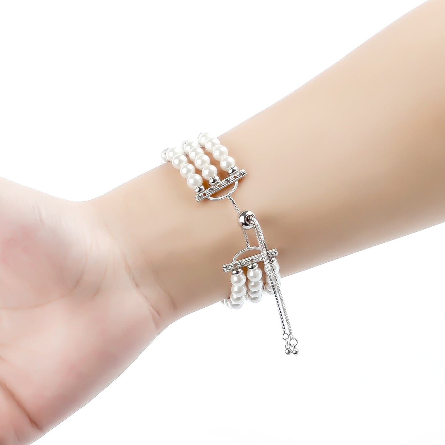 Noxypera Pearl Strap Jewelry Stretch Wristband Bracelet