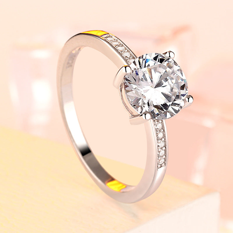 Noxypera 925 Sterling Silver Engagement Wedding Ring