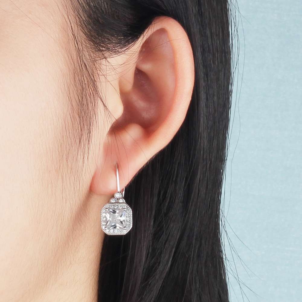 Noxypera S925 Sterling Silver Rhinestone Earrings