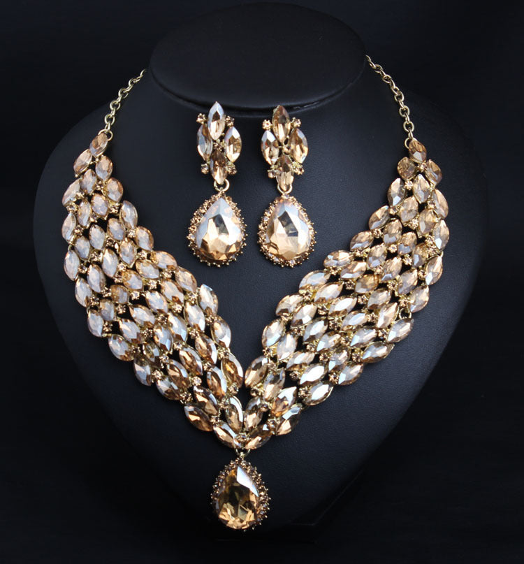 Noxypera Crystal African Necklace Earring Set