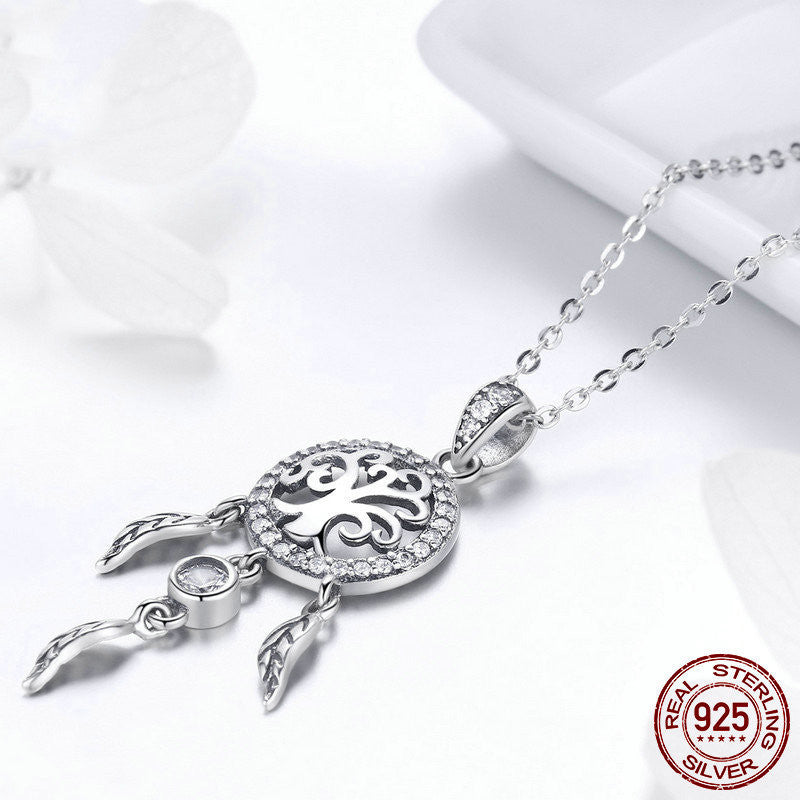 Noxypera Silver Dream Catcher Necklace