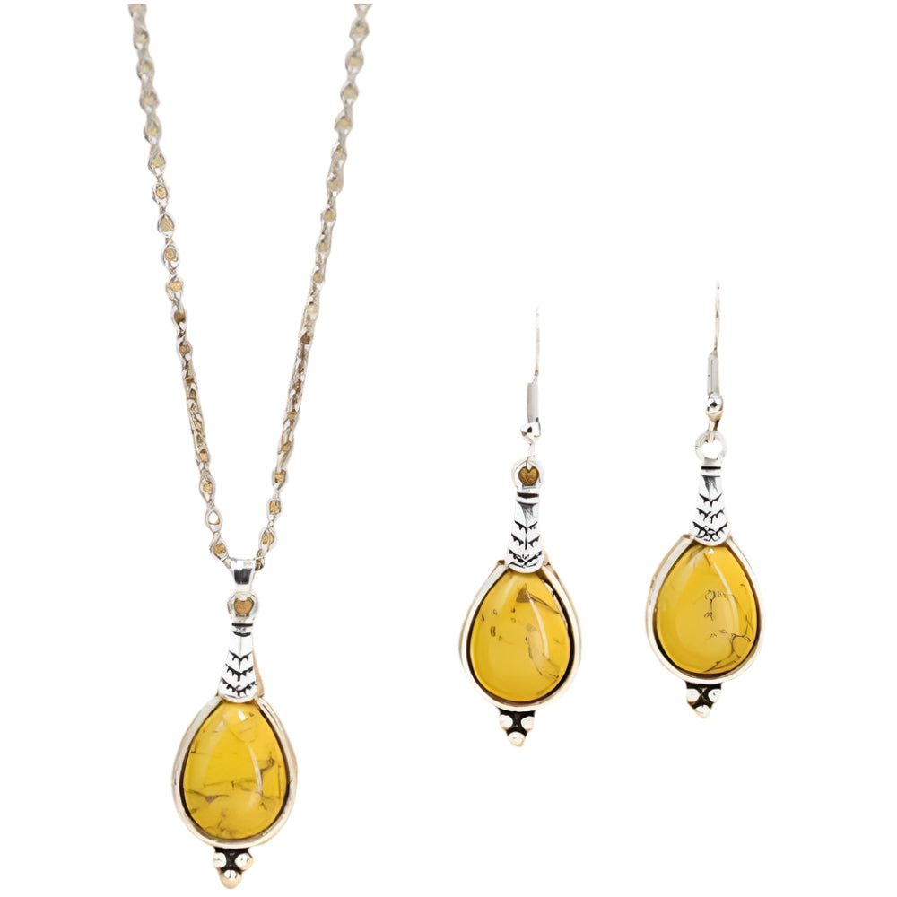 Noxypera Retro Ethnic Style Earrings And Necklace Set
