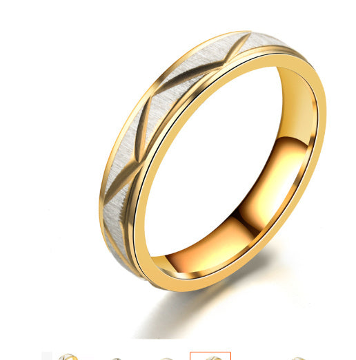 Noxypera 24K Gold Titanium Stainless Steel Couple Ring