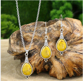 Noxypera Retro Ethnic Style Earrings And Necklace Set