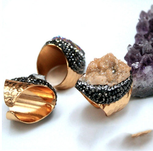 Noxypera Agate Crystal Stone Ring