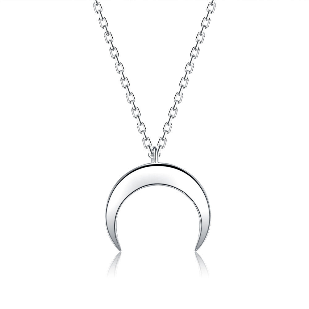 Noxypera Sterling Silver Moon Pendant Necklace