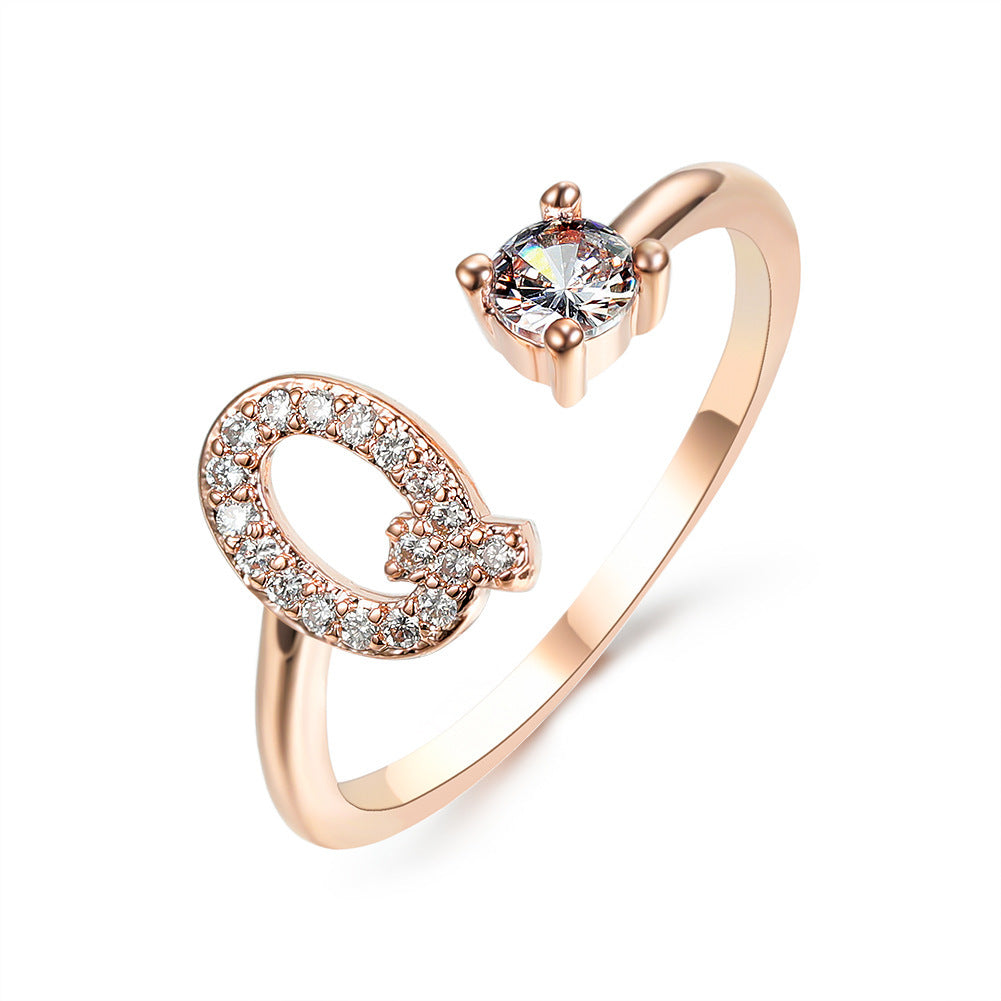 Noxypera Adjustable 26 Initial Letter Ring
