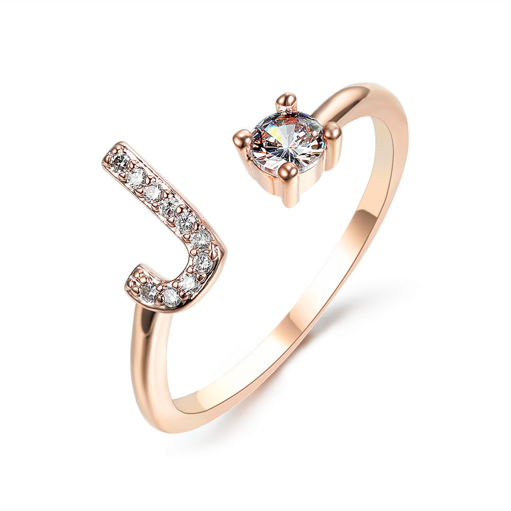 Noxypera Adjustable 26 Initial Letter Ring