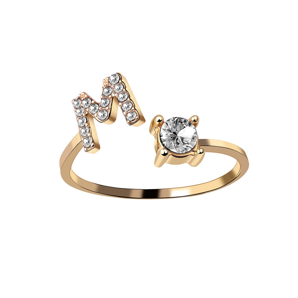 Noxypera Adjustable 26 Initial Letter Ring