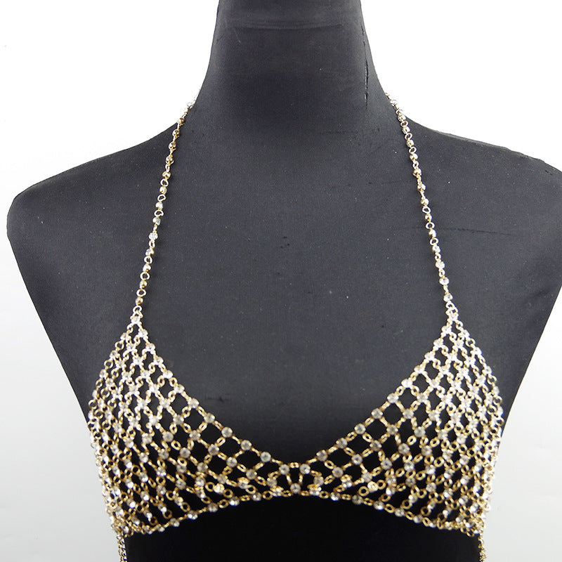 Noxypera Leisure Nightclub Body Chains Artificial Diamond Chest Necklace