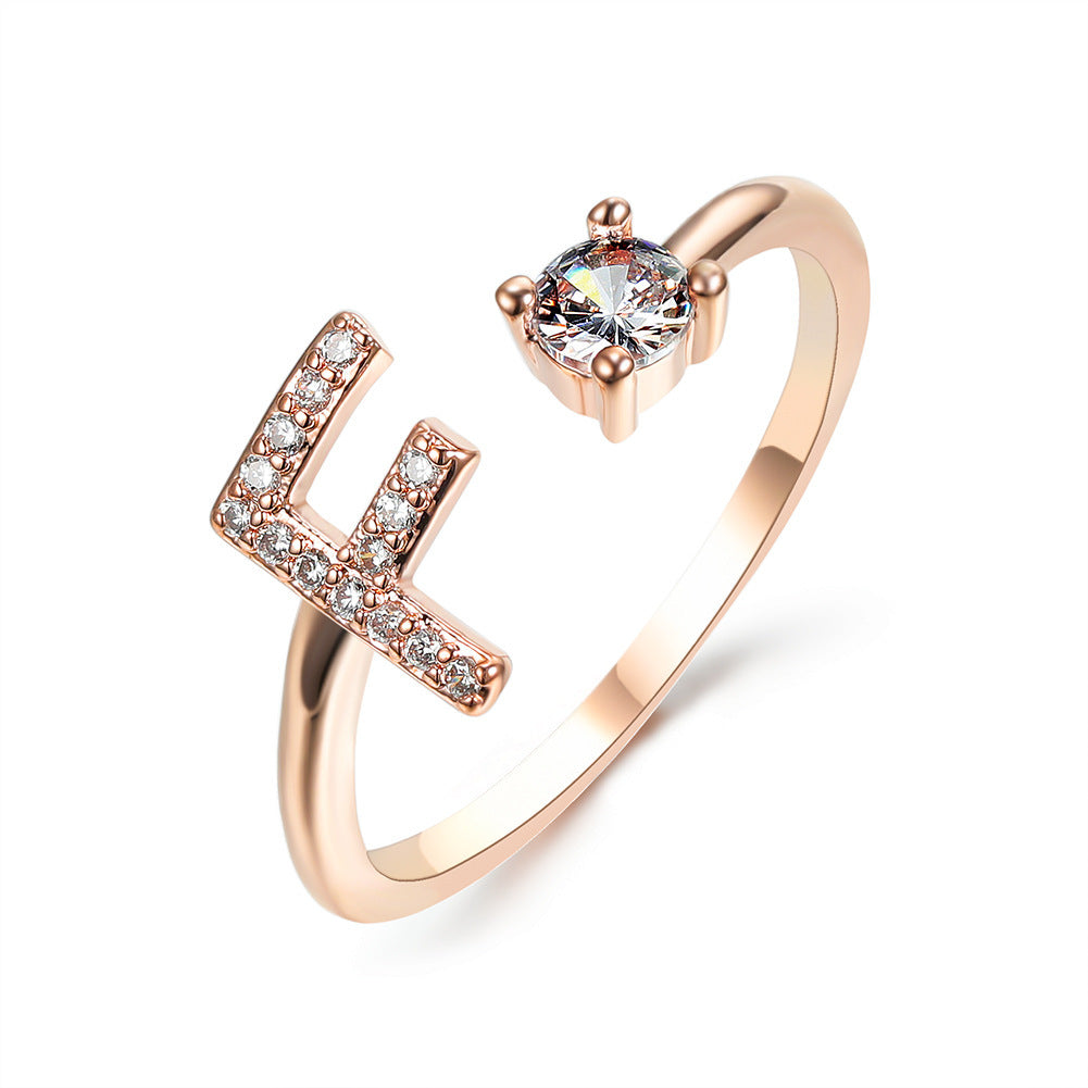 Noxypera Adjustable 26 Initial Letter Ring