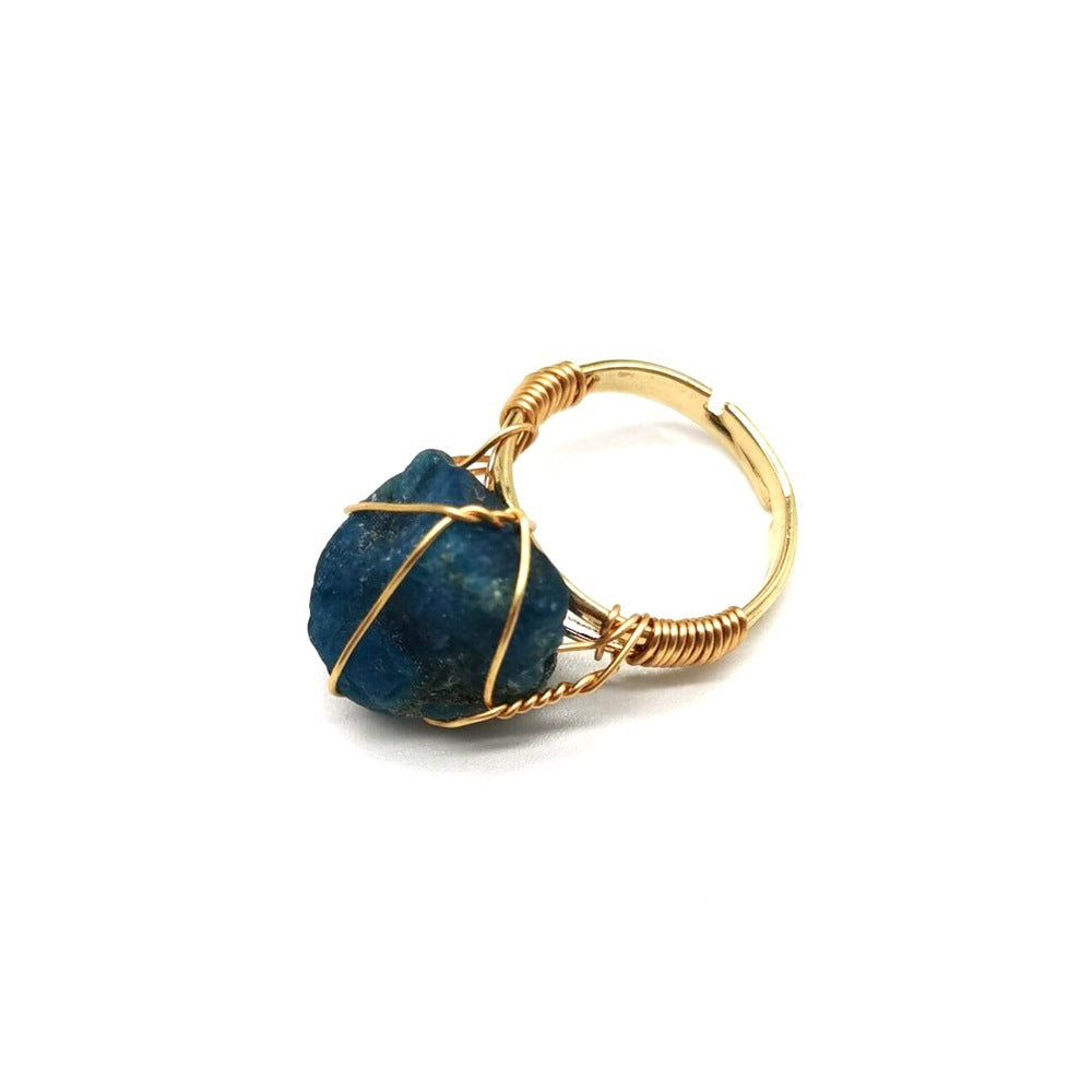 Noxypera Hand Wrapped Rough Stone Agate Ring