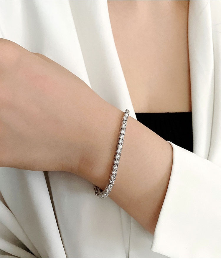 Noxypera S925 Sterling Silver 10 Points Moissanite Bracelet