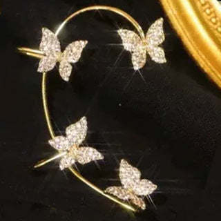 Noxypera Butterfly Ear Clip And Ear Hook Earrings