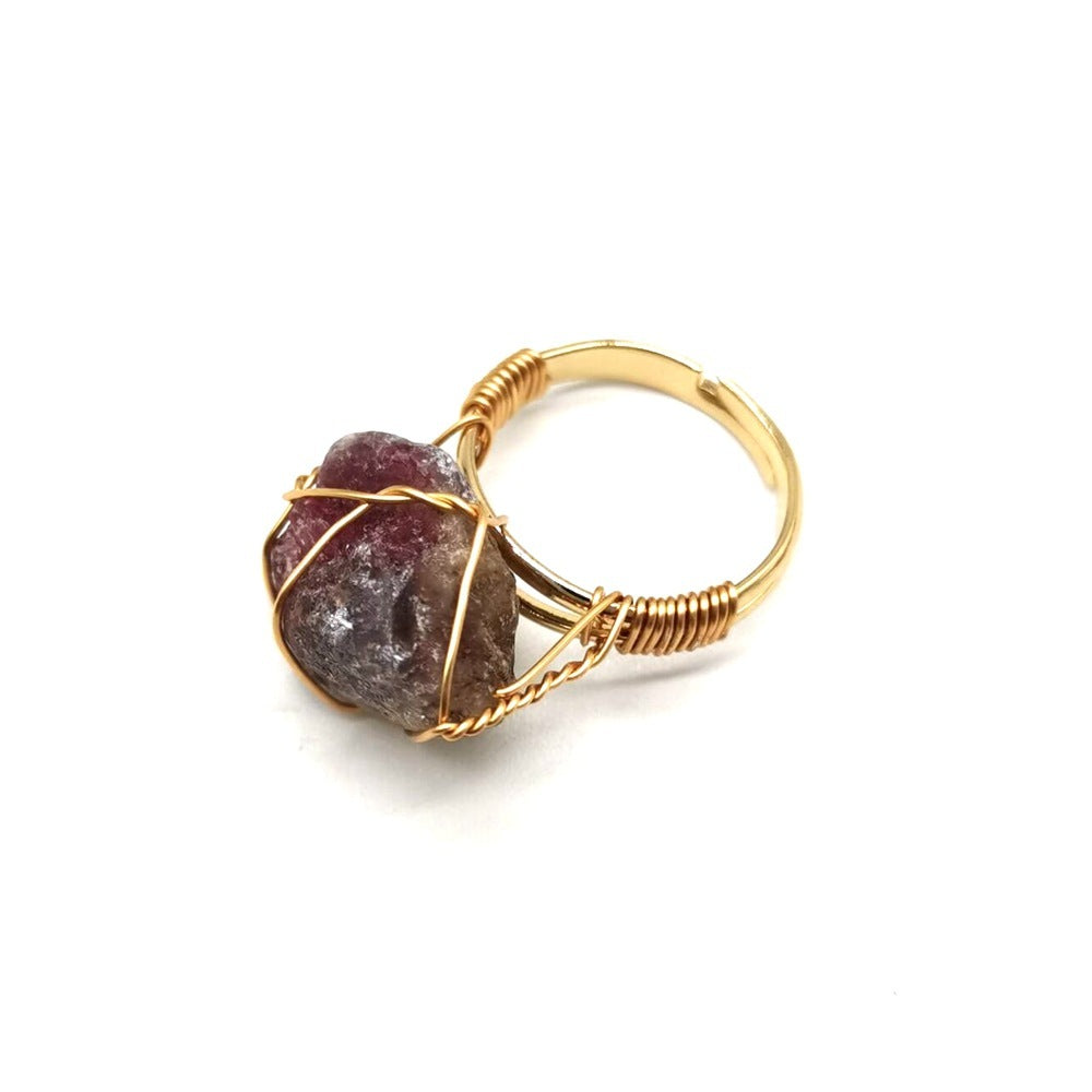 Noxypera Hand Wrapped Rough Stone Agate Ring