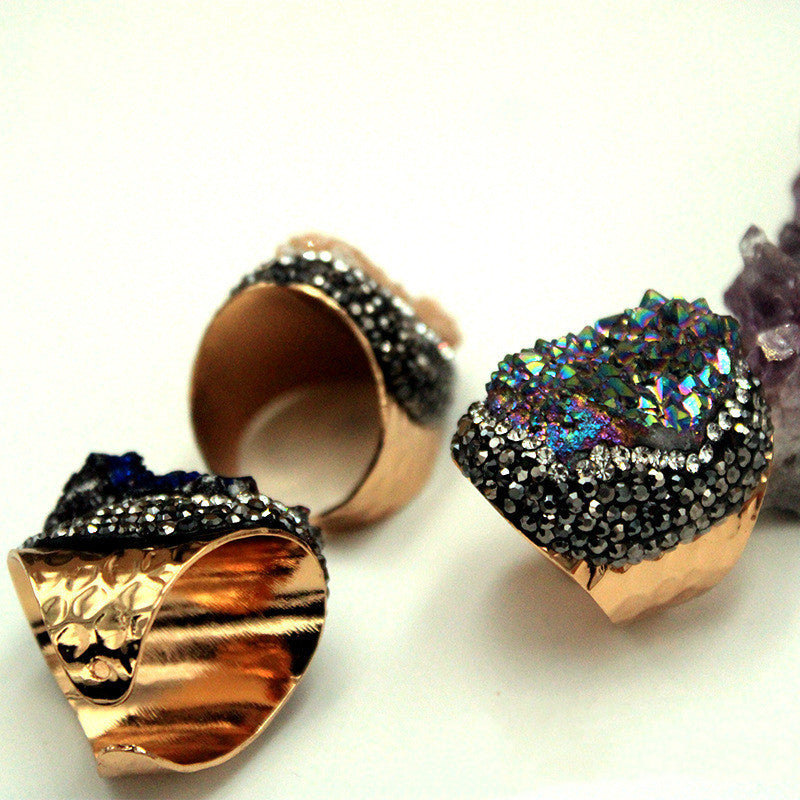 Noxypera Agate Crystal Stone Ring