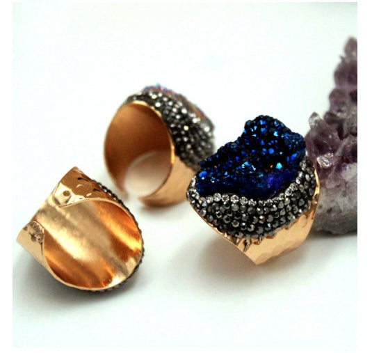 Noxypera Agate Crystal Stone Ring