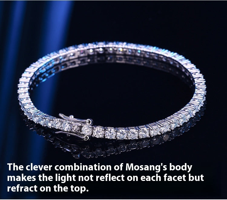 Noxypera S925 Sterling Silver 10 Points Moissanite Bracelet