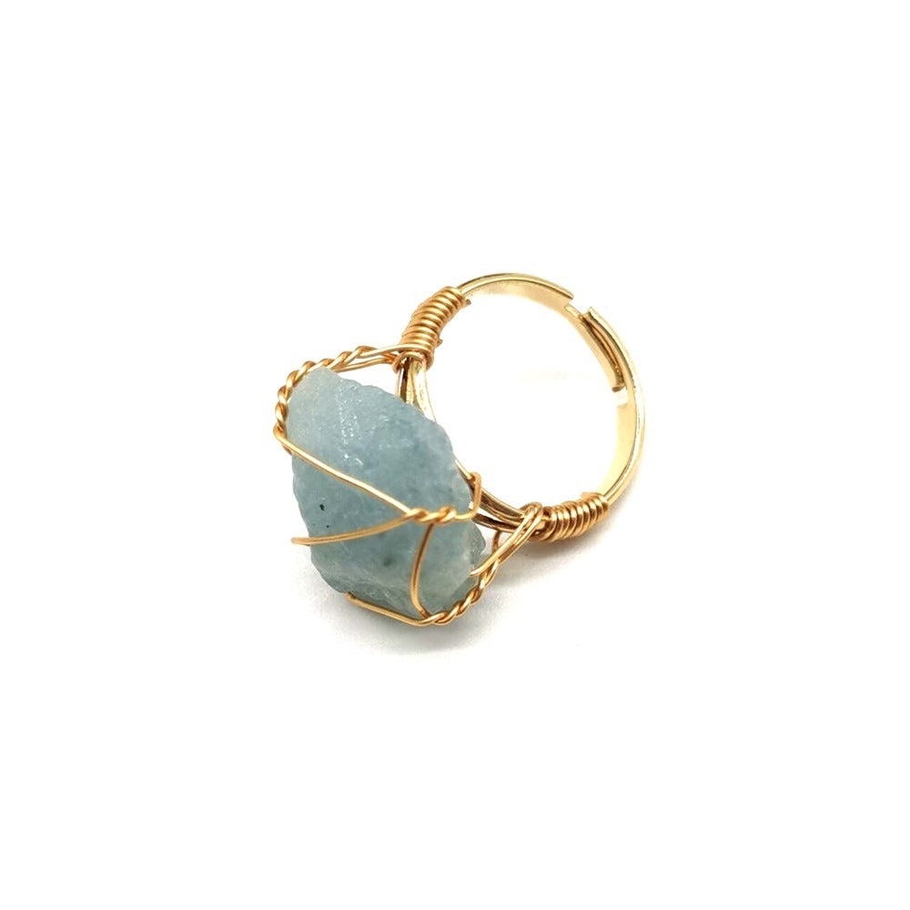 Noxypera Hand Wrapped Rough Stone Agate Ring