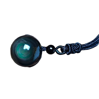Noxypera Natural Obsidian Pearl Pendant Necklace