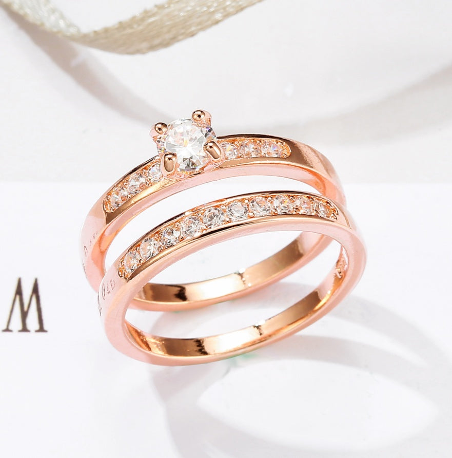Noxypera Rose Gold Ring With Diamonds