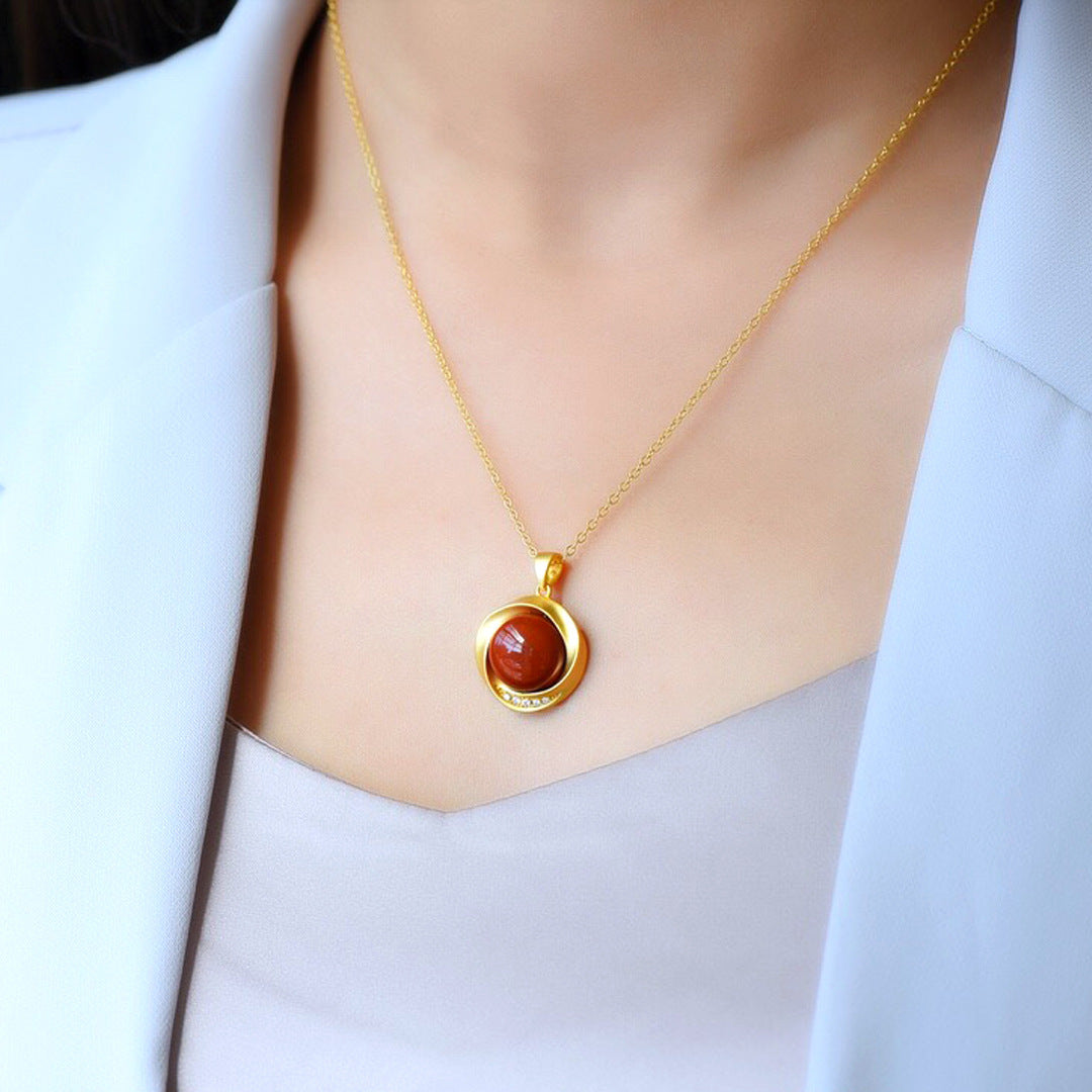 Noxypera Natural Red Agate Necklace