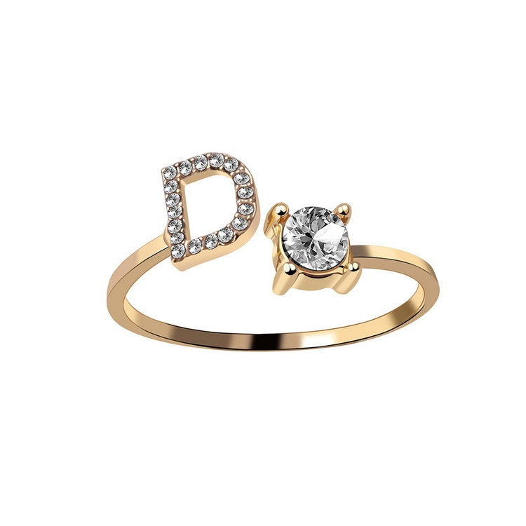 Noxypera Adjustable 26 Initial Letter Ring