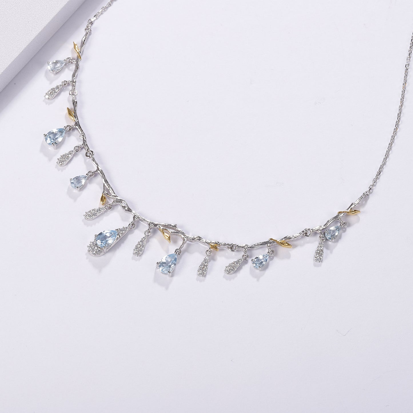 Noxypera S925 Silver Natural Topaz Necklace