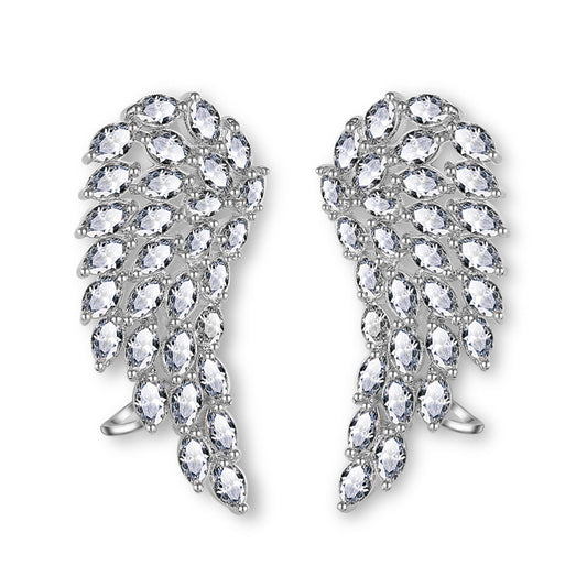 Noxypera Brilliant Cubic Zirconia Angel Wings Stud Earrings