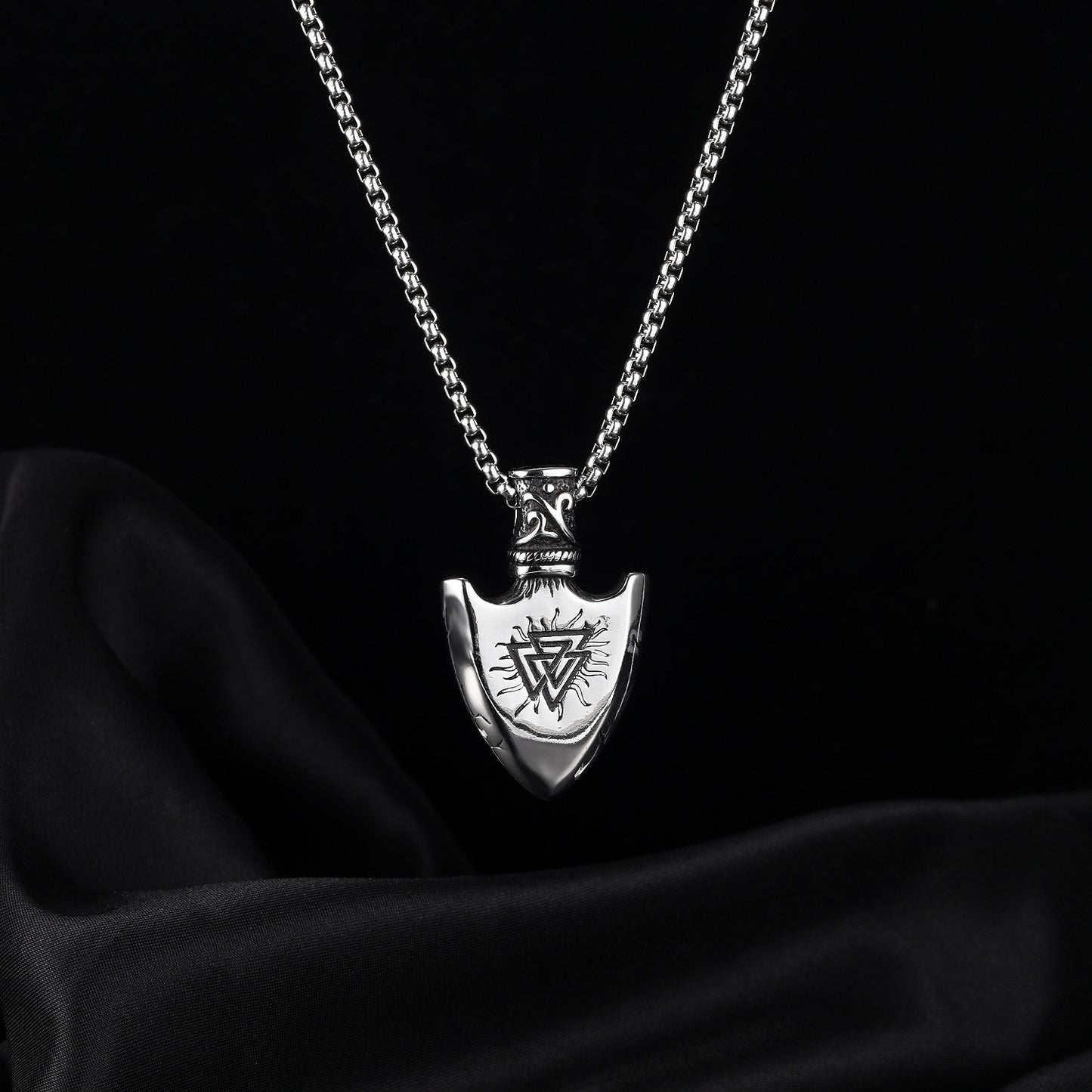 Noxypera Stainless Steel Shield Men's Pendant