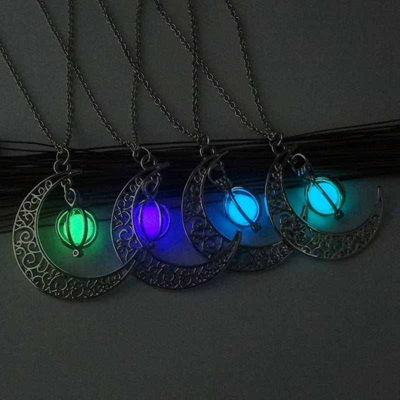 Noxypera Moon Natural Glowing Luminous Healing Stone Necklace
