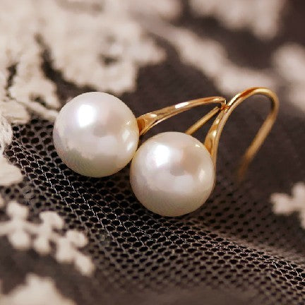 Noxypera 18K Thick Gold-Plated Pearl Earrings