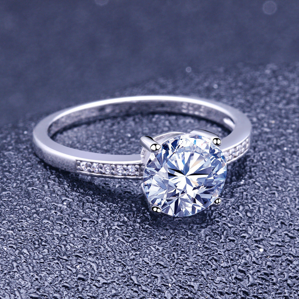 Noxypera 925 Sterling Silver Engagement Wedding Ring