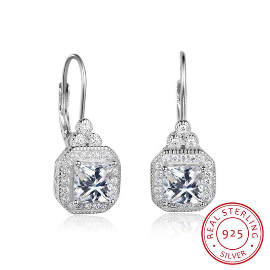 Noxypera S925 Sterling Silver Rhinestone Earrings
