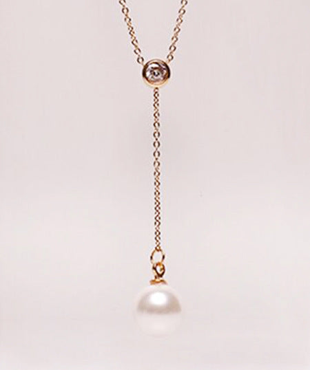 Noxypera 18K Plated Stainless Steel Rose Gold Single Drill Necklace