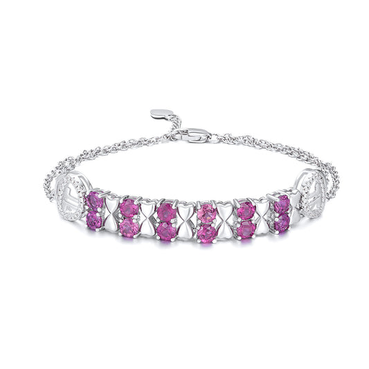 Noxypera S925 Sterling Silver Purple Garnet Bracelet Women