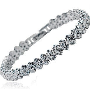 Noxypera S925 Sterling Silver Shiny Diamante Bracelet