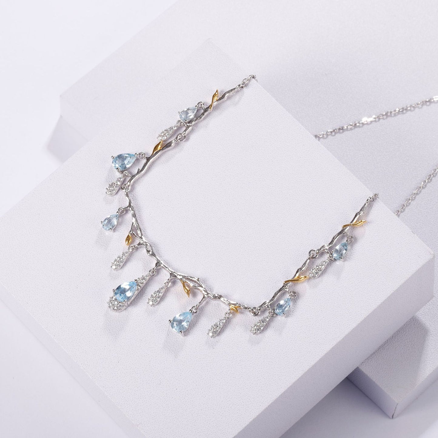 Noxypera S925 Silver Natural Topaz Necklace