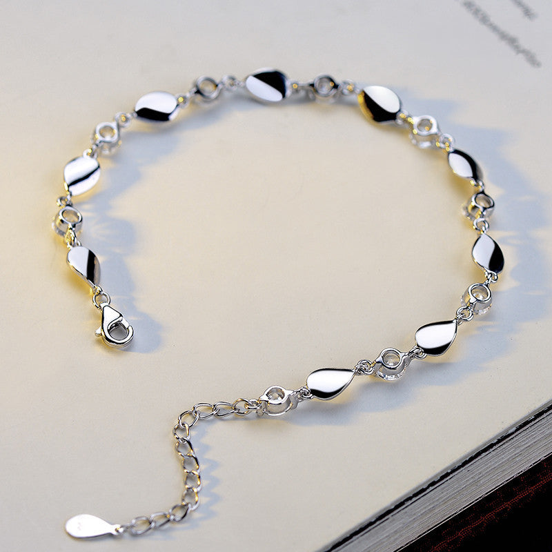 Noxypera 925 Sterling Silver Diamond-Encrusted  Bracelet