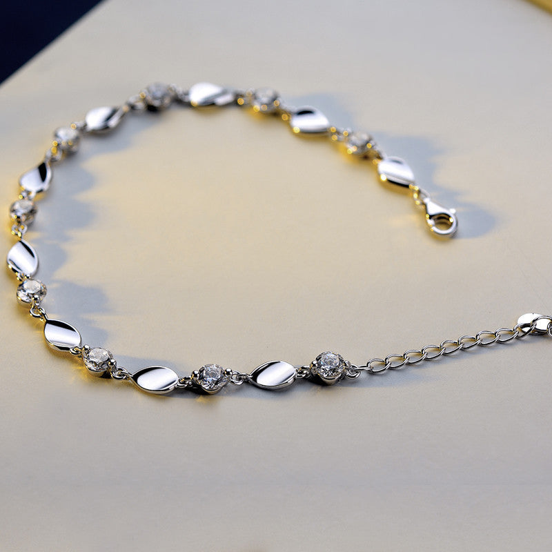 Noxypera 925 Sterling Silver Diamond-Encrusted  Bracelet