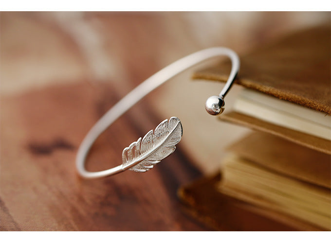 Noxypera S925 Sterling Silver Leaf Bracelet