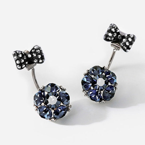 Noxypera 925 Silver Bow Stud Earrings