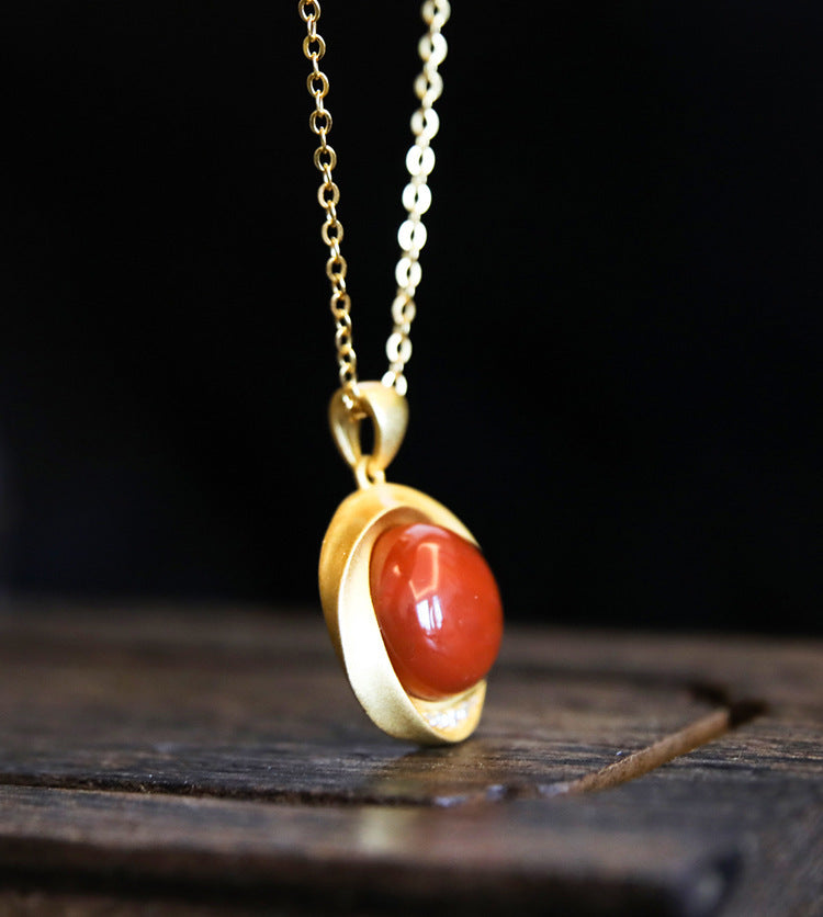 Noxypera Natural Red Agate Necklace