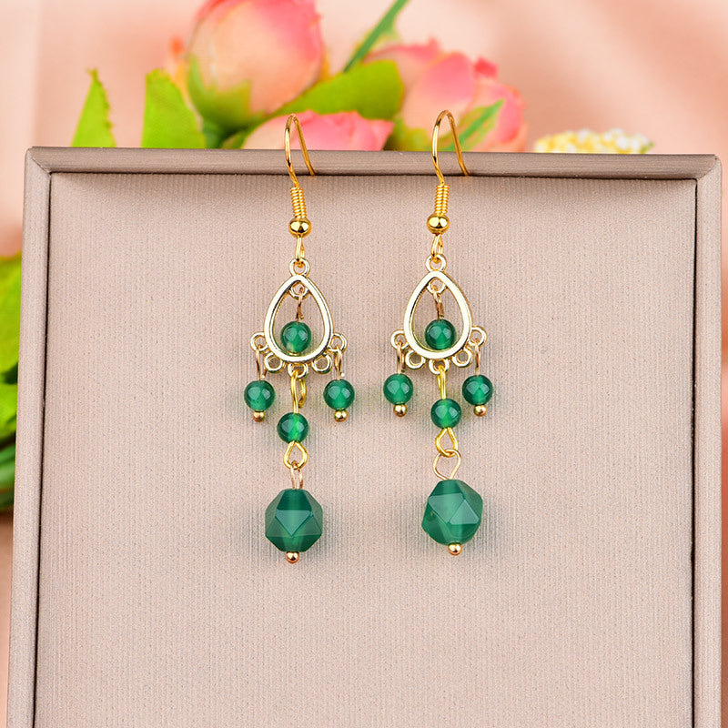 Noxypera Green Agate Earrings