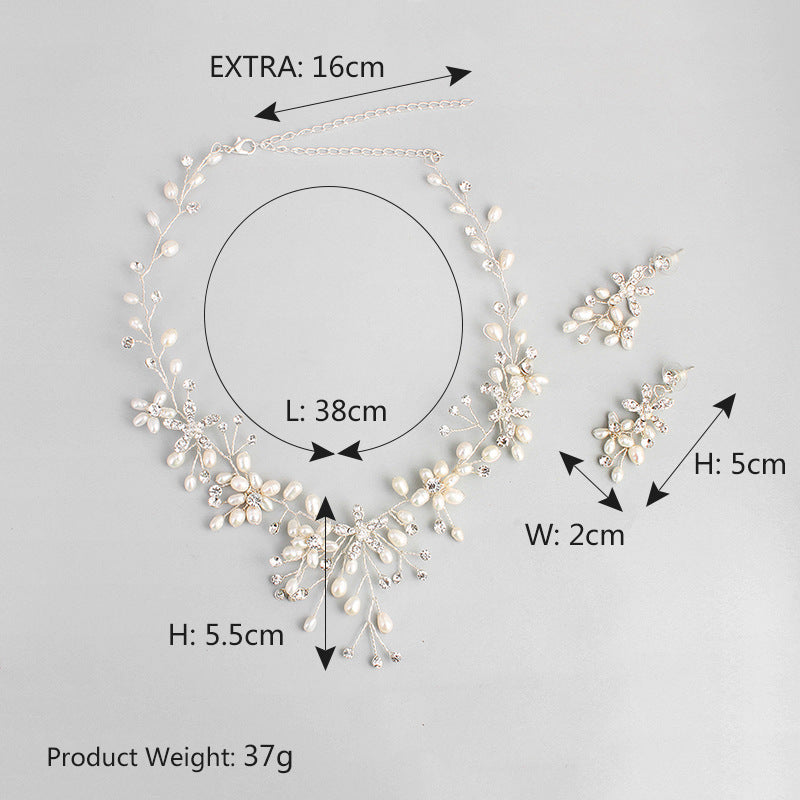 Noxypera Pearl Necklace And Earring Set