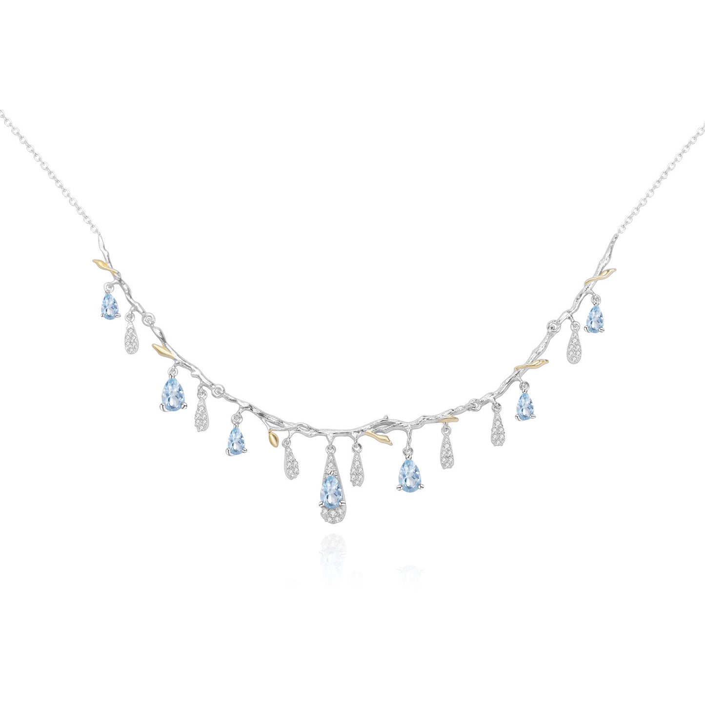 Noxypera S925 Silver Natural Topaz Necklace