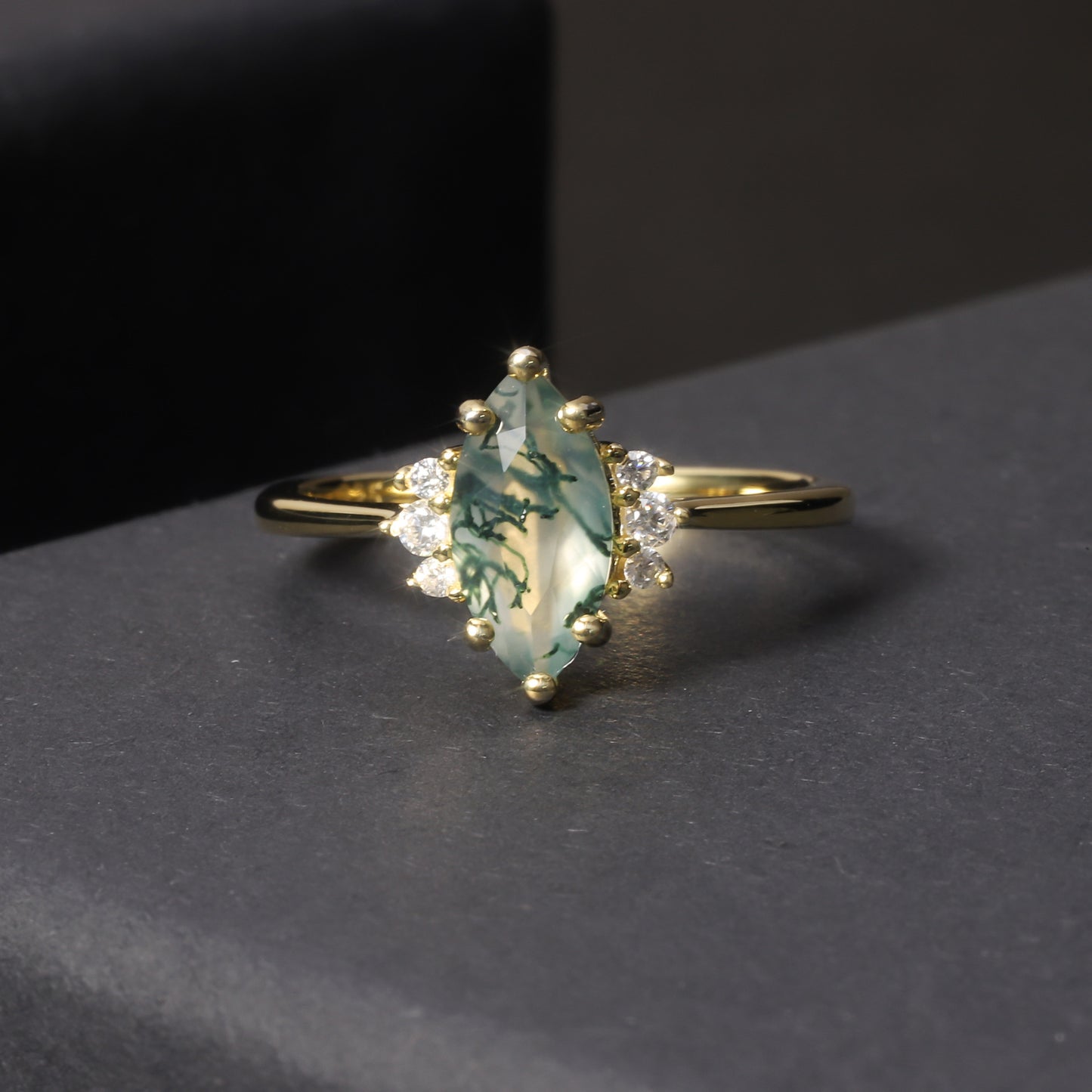 Noxypera Natural Aquatic Agate Ring