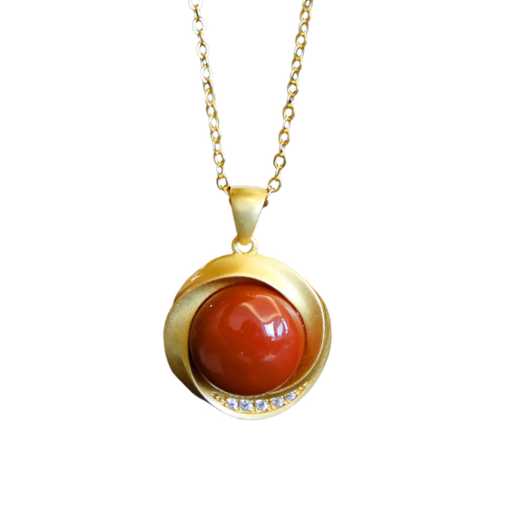 Noxypera Natural Red Agate Necklace